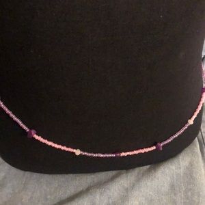 Pink and lavender belly beaded necklace